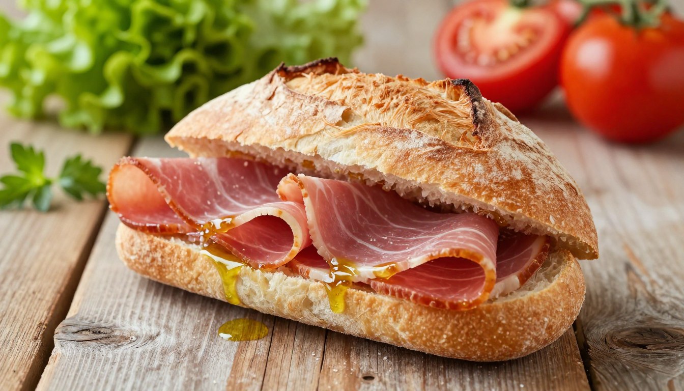 kajzerka z szynką kcal